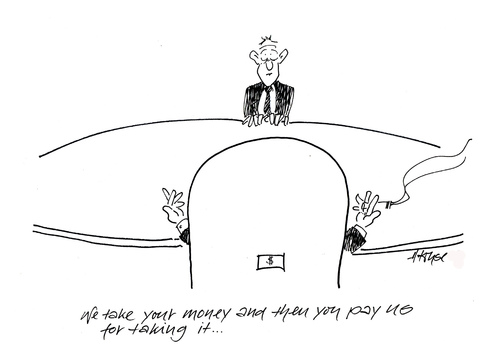 Cartoon: Take the money and... (medium) by helmutk tagged finance