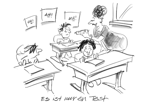 Cartoon: Test (medium) by helmutk tagged education