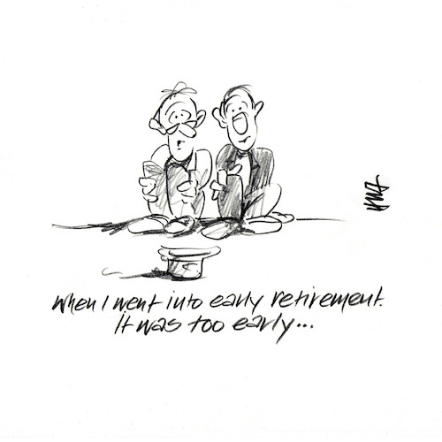Cartoon: Too early Retirement (medium) by helmutk tagged business