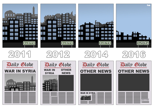 Cartoon: Aleppo (medium) by Tjeerd Royaards tagged syria,aleppo,war,assad,news,journalism
