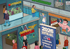 Cartoon: 2026 shopping mall (small) by Tjeerd Royaards tagged shopping,shops,fascism,racism,fake,news,tradwives,manoshere