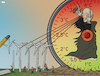 Cartoon: Climate clock (small) by Tjeerd Royaards tagged climate click temperature time future sustainable energy wind turbine green