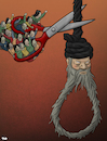 Cartoon: Cut the noose (small) by Tjeerd Royaards tagged iran,protests,khamenei,executions,noose,hanging