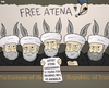 Cartoon: Free Atena (small) by Tjeerd Royaards tagged atena,farghadani,iran,parliament,cartoonist,artist,nanimal,drawing
