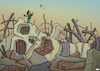 Cartoon: Peace in Gaza (small) by Tjeerd Royaards tagged gaza,peace,ceasefire