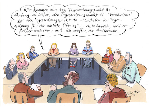 Cartoon: Tagesordnungspunkt (medium) by woessner tagged cartoons,karikaturen,woessner,besprechung,vereinskultur,vereinswesen,vereinigung,club,tagesordnungspunkt,sitzung,meeting,verein,vereinssitzung,bürokratie,vorschriften,ordnung,regulierung,antrag,aussprache,vereinsrecht,regulierungswut,regulierungswahn,jura,gesetz,gesetzliche,recht,rechtssprechung,cartoons,karikaturen,woessner,besprechung,vereinskultur,vereinswesen,vereinigung,club,tagesordnungspunkt,sitzung,meeting,verein,vereinssitzung,bürokratie,vorschriften,ordnung,regulierung,antrag,aussprache,vereinsrecht,regulierungswut,regulierungswahn,jura,gesetz,gesetzliche,recht,rechtssprechung