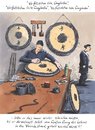 Cartoon: gongboden (small) by woessner tagged gongboden,verfallsdatum,handwerk,einzelhandel,philosophie,lebenssinn,musikinstrument,ruhestand,alter,rente,pension