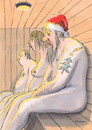 Cartoon: Weihnachtsmann in der Sauna (small) by woessner tagged weihnachtsmann in sauna weihnachten tätowierung weihnachtsbaum stern von bethlehem woessner karikaturen cartoons weihnachtlich saunieren erholung entspannung wellness