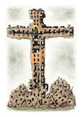 Cartoon: Crucifix. Ukrainian Golgotha (small) by kusto tagged war,ukraine,russia,terror