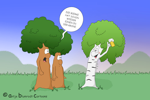 Cartoon: Die Bier-ke (medium) by a-b-c tagged alkohol,baum,besoffen,betrunken,bier,birke,blau,botanik,feier,flora,garten,getränk,krone,natur,party,saufen,züchtung,alkohol,baum,besoffen,betrunken,bier,birke,blau,botanik,feier,flora,garten,getränk,krone,natur,party,saufen,züchtung