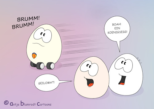 Cartoon: Turbo - Dotter (medium) by a-b-c tagged auto,ei,eier,frühling,koenigsegg,megacars,ostern,rennwagen,speed,sportwagen,supersportwagen,auto,ei,eier,frühling,koenigsegg,megacars,ostern,rennwagen,speed,sportwagen,supersportwagen