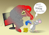 Cartoon: Doom (small) by a-b-c tagged abc,doom,eternal,xbox,playstation,dämon,maus,konsole,game,spiel,computer,gamer,gaming,cheater,egoshooter,level,noob