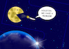 Cartoon: Houston - we have a problem (small) by a-b-c tagged abc,moon,star,earth,space,planet,sun,spaceship,capsule,rocket,nasa,flight,science,usa,pacman,computer,game,arcade,xbox,playstation,nintendo