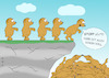 Cartoon: Kein Fall für die Lemminge. (small) by a-b-c tagged abc,lemminge,lemming,tod,todessturz,überfüllt,massenandrang,besucheransturm,klippe,springen,sturz,besucher