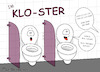 Cartoon: Klo-ster (small) by a-b-c tagged donnerbalken,gewalt,katholisch,kirche,klo,kloster,latrine,opfer,orden,priester,prävention,sex,skandal,thron,toilette,topf,trauma,wc