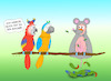Cartoon: Mauser (small) by a-b-c tagged abc,papagei,vogel,mauser,kostüm,feder,maus,urwald,ara,dschungel,zoo,tierpark,exot,bunt,entwicklung,kleid,maske,batman