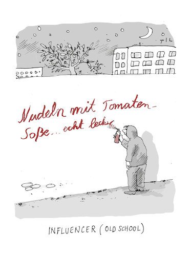 Cartoon: Influencer (medium) by Til Mette tagged influencer,old,school