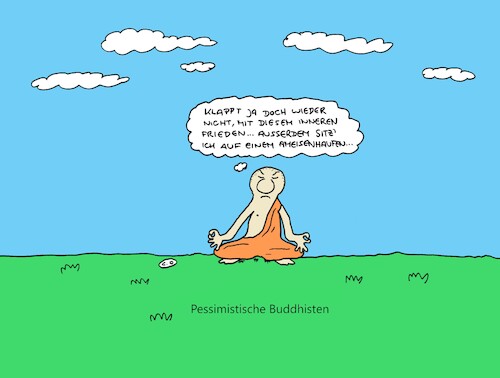 Cartoon: Pessimistische Buddhisten (medium) by CartoonMadness tagged buddhismus,innerer,frieden,meditation,ameisen