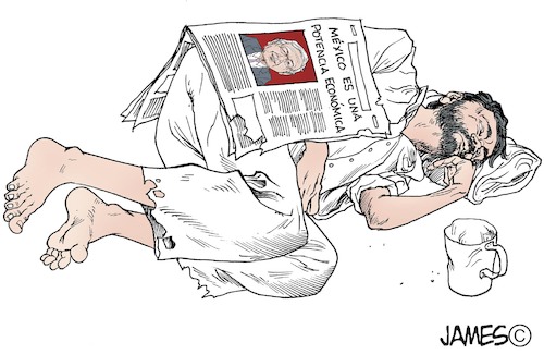 Cartoon: contraste (medium) by JAMEScartoons tagged politico,mentiras,pobreza,desempleo