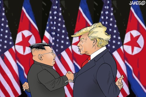 Cartoon: desnuclearizacion (medium) by JAMEScartoons tagged kim,trump,corea