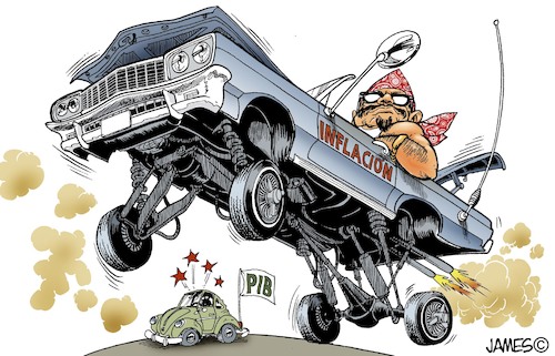 Cartoon: Sube y baja (medium) by JAMEScartoons tagged inflacion,pib,lowrider