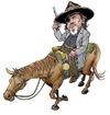 Cartoon: True grit (small) by JAMEScartoons tagged jeff bridges true grit cowboy vaquero