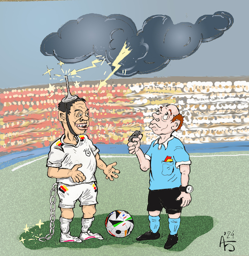 Cartoon: Blitzableiter (medium) by Back tagged uefa,fußball,blitz