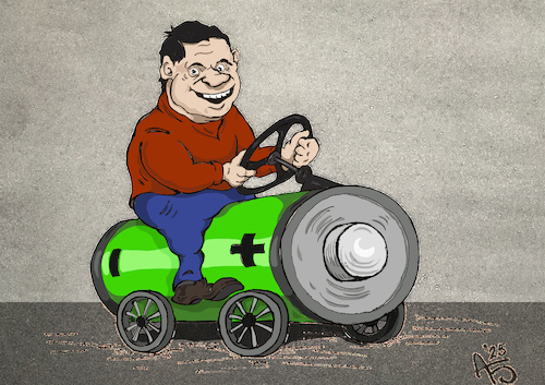 Cartoon: Elmobil (medium) by Back tagged elmobil,auto,stromer,ökologie,wirtschaft,automobilindustrie,ecology