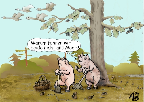Cartoon: In den Urlaub (medium) by Back tagged sommer,urlaub,wunsch,tour,reisen,ferien,träume
