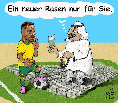 Cartoon: Spezielle Bedingungen (medium) by Back tagged fußball,neymar,saudiarabien,fußballgeschäft