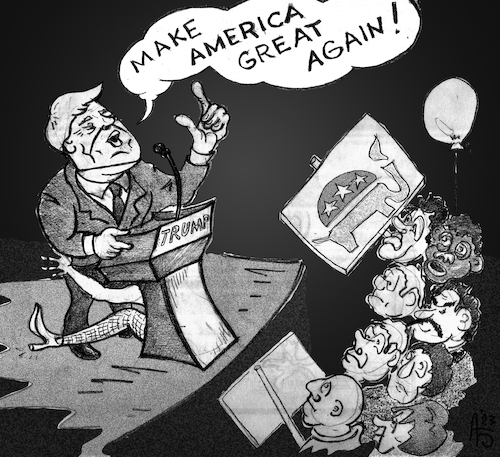 Cartoon: Trump (medium) by Back tagged trump,usa,scandal,america