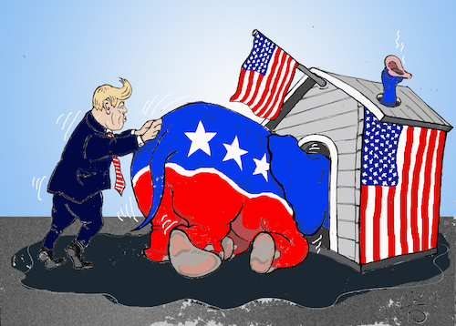 Cartoon: Trump geht zur Wahl (medium) by Back tagged trump,usa,wahl