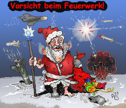 Cartoon: Weihnachten (medium) by Back tagged weihnachten,feuerwerk,sicherheit,neujahr,xmas,christmas