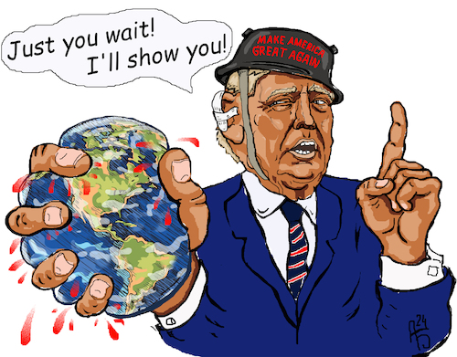 Cartoon: Wir warten (medium) by Back tagged europa,usa,wahlen,america,trump,präsident