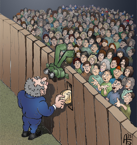 Cartoon: Wohltätigkeit (medium) by Back tagged cartoon,reichtum,karikatur,elend,armut,wohltätigkeit,gut,wohltun,hilfe