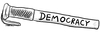 Cartoon: DEMOCRACY (small) by JARO tagged democracy,protest,police,riot,paris,attempt,emigrants,islam,west