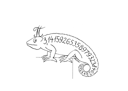 Cartoon: 3.14 Chameleon (medium) by Jiri_Sliva tagged math2022