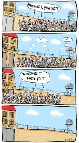 Cartoon: Freiheit (medium) by Karel Kodlos Hohl tagged freiheit,leute,menschen