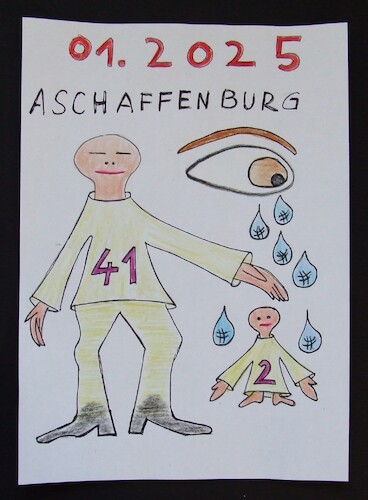 Cartoon: ASCHAFFENBURG  41  2 Jahre  MORD (medium) by skätschup tagged aschaffenburg,bayern,deutschland,europa,erde,mord,baby,und,ein,retter,getötet