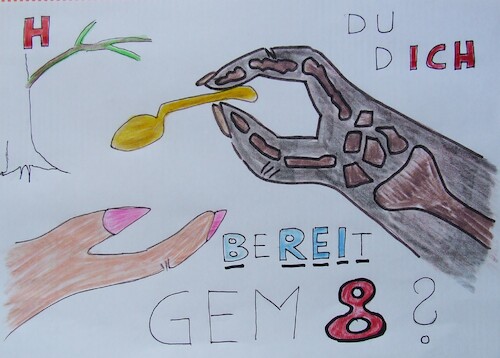 Cartoon: den LÖFFEL abgeben (medium) by skätschup tagged hast,du,dich,bereit,gemacht,alter,unfall,krieg,krankheit,alles,diese,schlechten,umstände,um,den,löffel,abzugeben