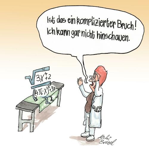 Cartoon: Komplizierter Bruch (medium) by Witzvorlage tagged math2022