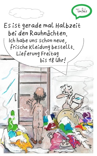 Cartoon: Bis Heilige 3 Könige dauerts (medium) by TomPauLeser tagged rauhnächte,rauhnacht,jahreswende,geister,geisterabwehr,kleidung,wäsche,wäscheschrank,bestellen,frisch,kleidungsstücke,kleiderschrank,bis,heilige,könige,dauerts