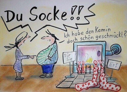 Cartoon: Die Weihnachtssocke (medium) by TomPauLeser tagged christkind,socke,socken,weihnachten,kamin,schmücken,dekorieren,deko,dekosocke,strümpfe,strumpf