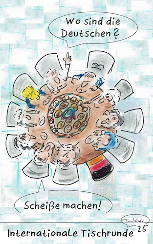 Cartoon: Internationaler Tisch 2025 (medium) by TomPauLeser tagged internationaler,tisch,tischrunde,dabei