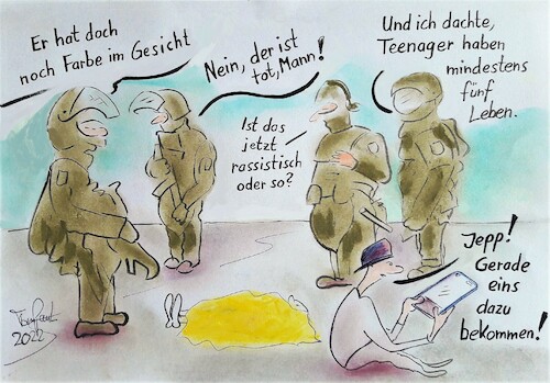 Cartoon: Ratlosigkeit (medium) by TomPauLeser tagged sek,polizei,einsatz,polizeieinsatz