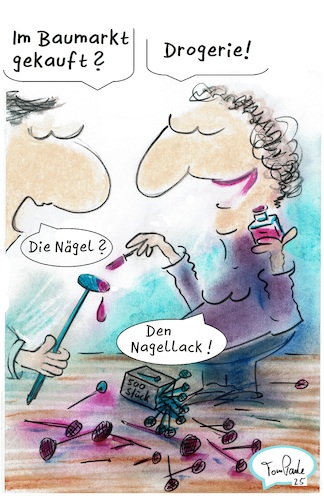 Cartoon: Sonntagsmaler (medium) by TomPauLeser tagged nagel,nägel,nagellack,lackieren