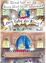 Cartoon: Lang lebe der König (small) by TomPauLeser tagged lang,lebe,der,könig,palast,schloß,burg,balon,brüstung,krönung,krone,zepter,volk,volksmenge,wachen,schergen,diamanten,goldkrone,altertümlich,königreich,speier,wasserspeier