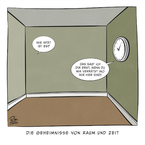 Cartoon: Raumzeit (medium) by PetzDerBert tagged math2022