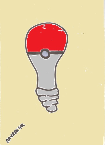 Cartoon: pokemon ball and bulb (medium) by Seydi Ahmet BAYRAKTAR tagged pokemon,ball,and,bulb