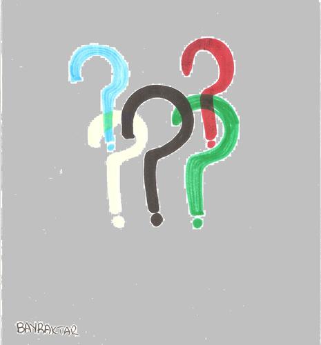 Cartoon: question mark in the Olympics (medium) by Seydi Ahmet BAYRAKTAR tagged question,mark,in,the,olympics